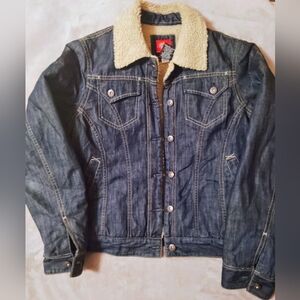 Dickies Blue and Cream Lightweight Shirt Jacket with Contrast Collar